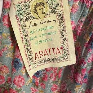 BNWT Aratta Floral Dress Blue and Pink Mini Summer and Spring